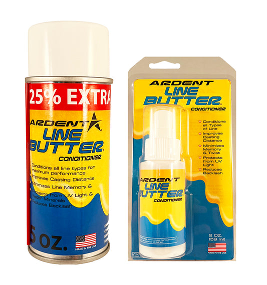 LINE BUTTER CONDITIONER in 2oz. spray bottle and 5oz. aerosol.