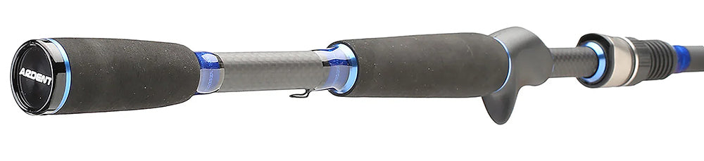 a black and blue EDGE BAITCASTING RODS