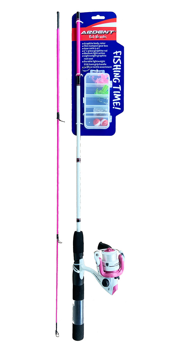 Pink FISHING TIME KIDS SPINNING COMBOS