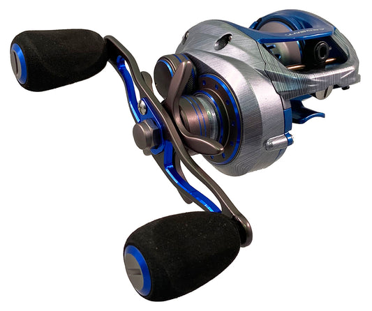 Silver and blue SUMMIT HAWK Baitcaster