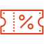 an orange coupon icon