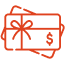 an orange giftcard icon
