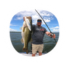 a person holding a large fish and a fishing rod